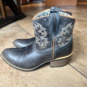 Blue Western Cowboy Boots with Embroidered Design